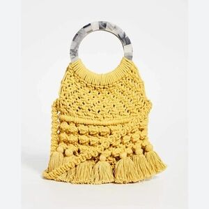 Cleobella Monaco Mustard Yellow Tote Vacation Woven Shoulder Bag